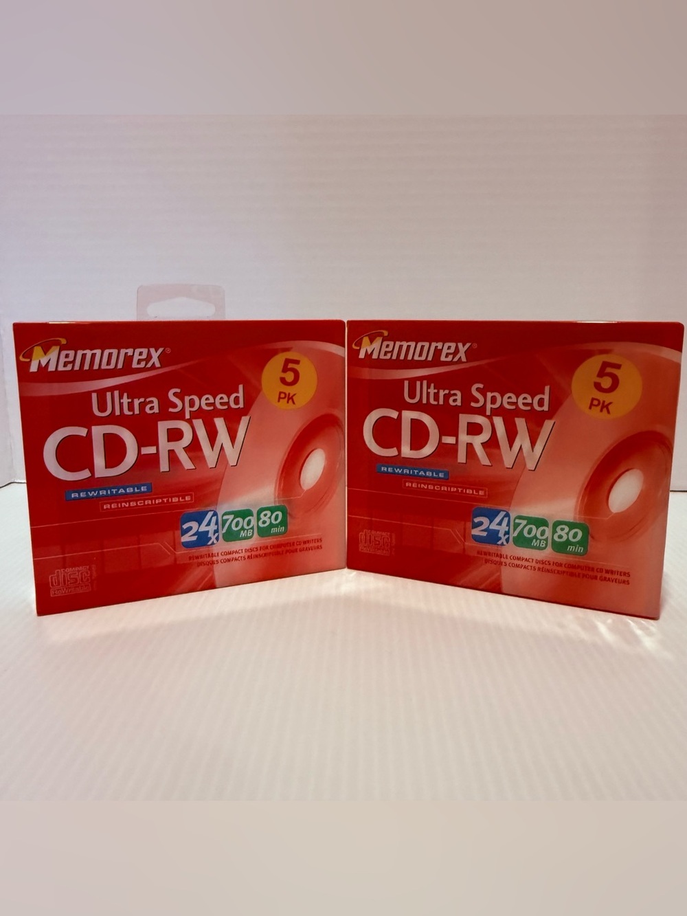 Memorex Ultra Speed 2 Pack CD-RW Rewritable Discs 24x 700MB 80min 10 Pack